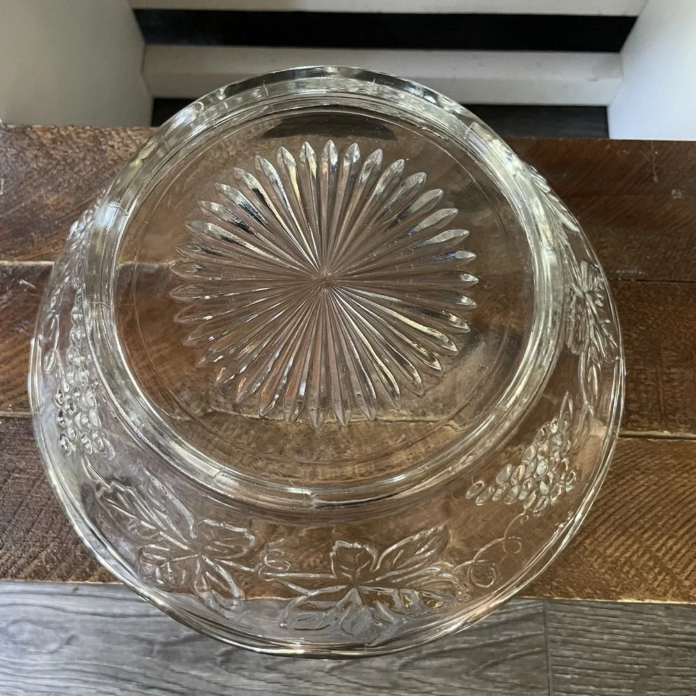 Clear Glass Fruit Bowl Retro Dish 8